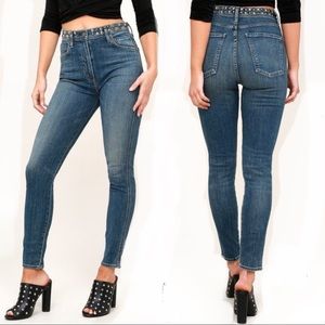 AGOLDE Roxanne Studded High Waist Jeans size 26